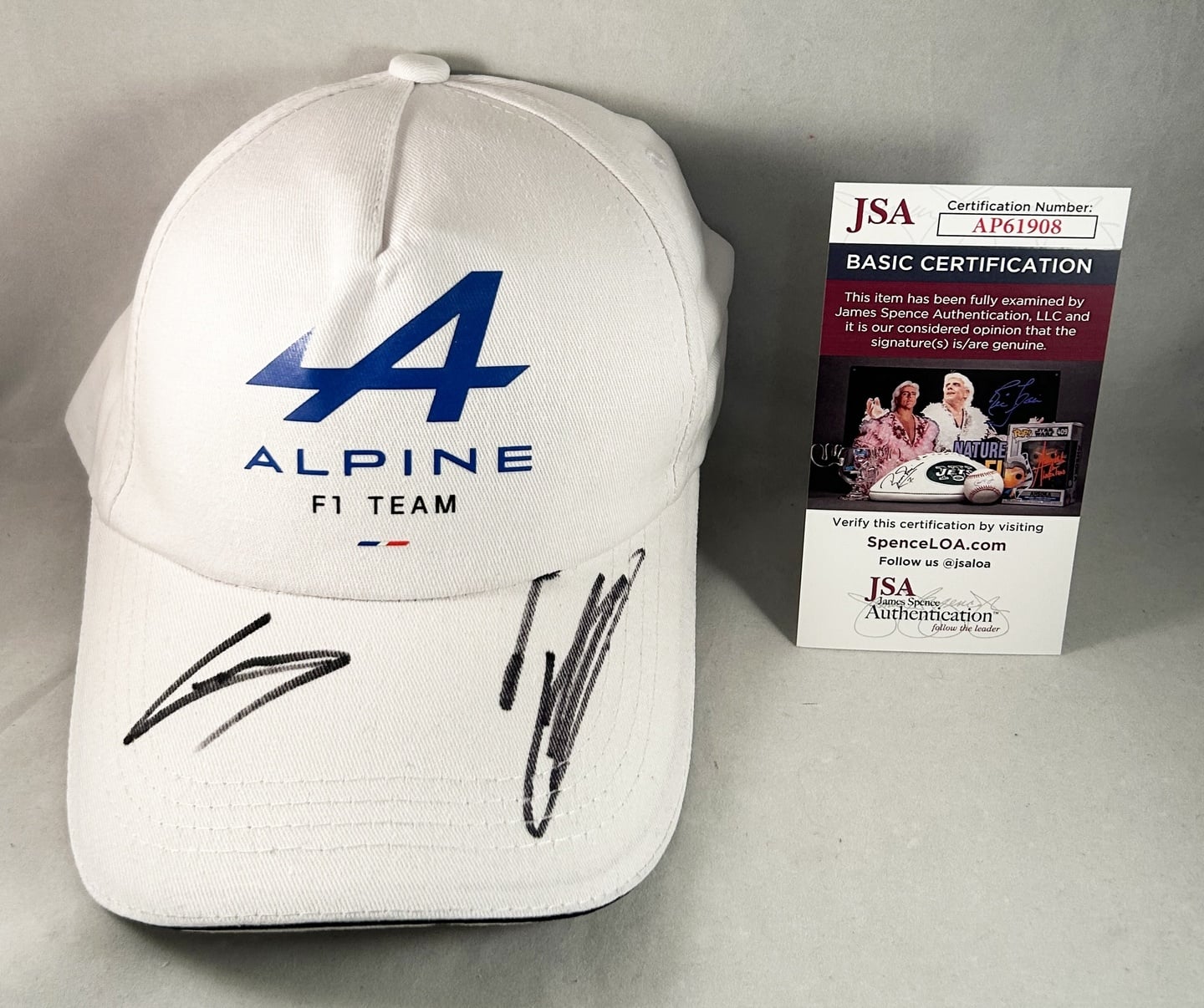 Pierre Gasly and Esteban Ocon Signed Hat Alpine F1 Formula 1 JSA