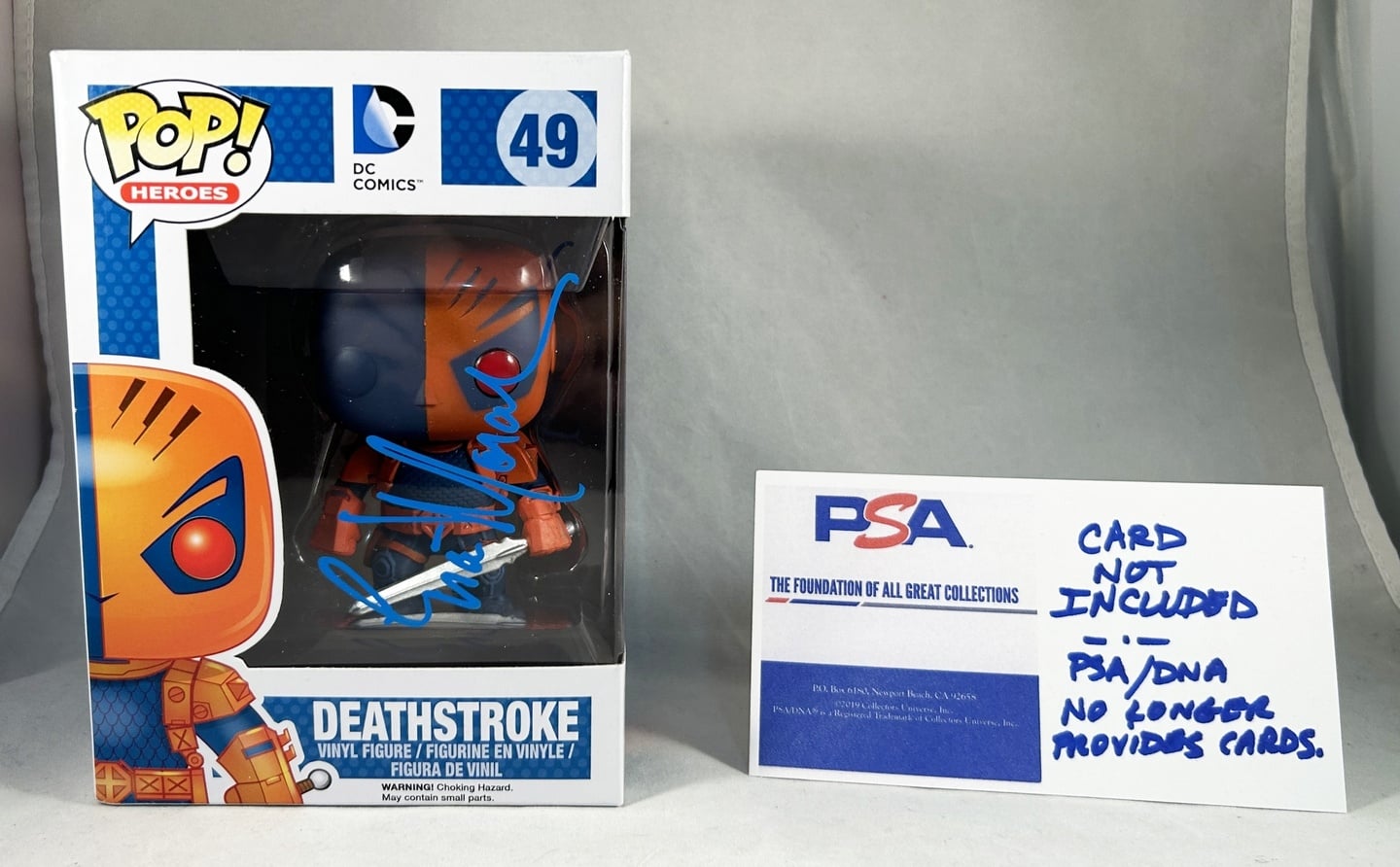 Esai Morales Signed Funko Pop Deathstroke #49 PSA/DNA