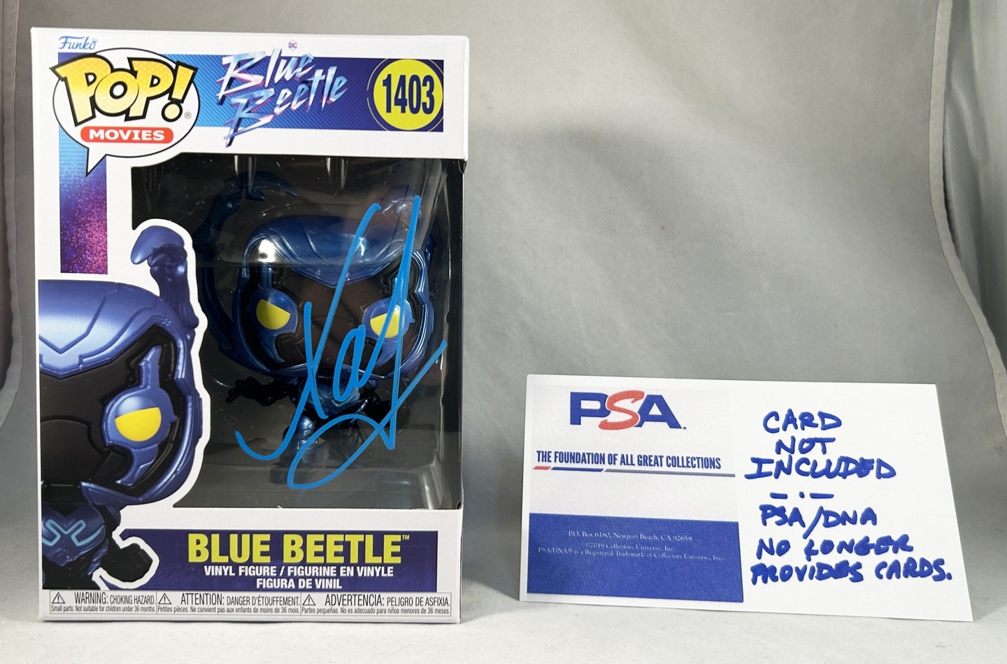 Xolo Mariduena Signed Funko Pop Blue Beetle PSA/DNA