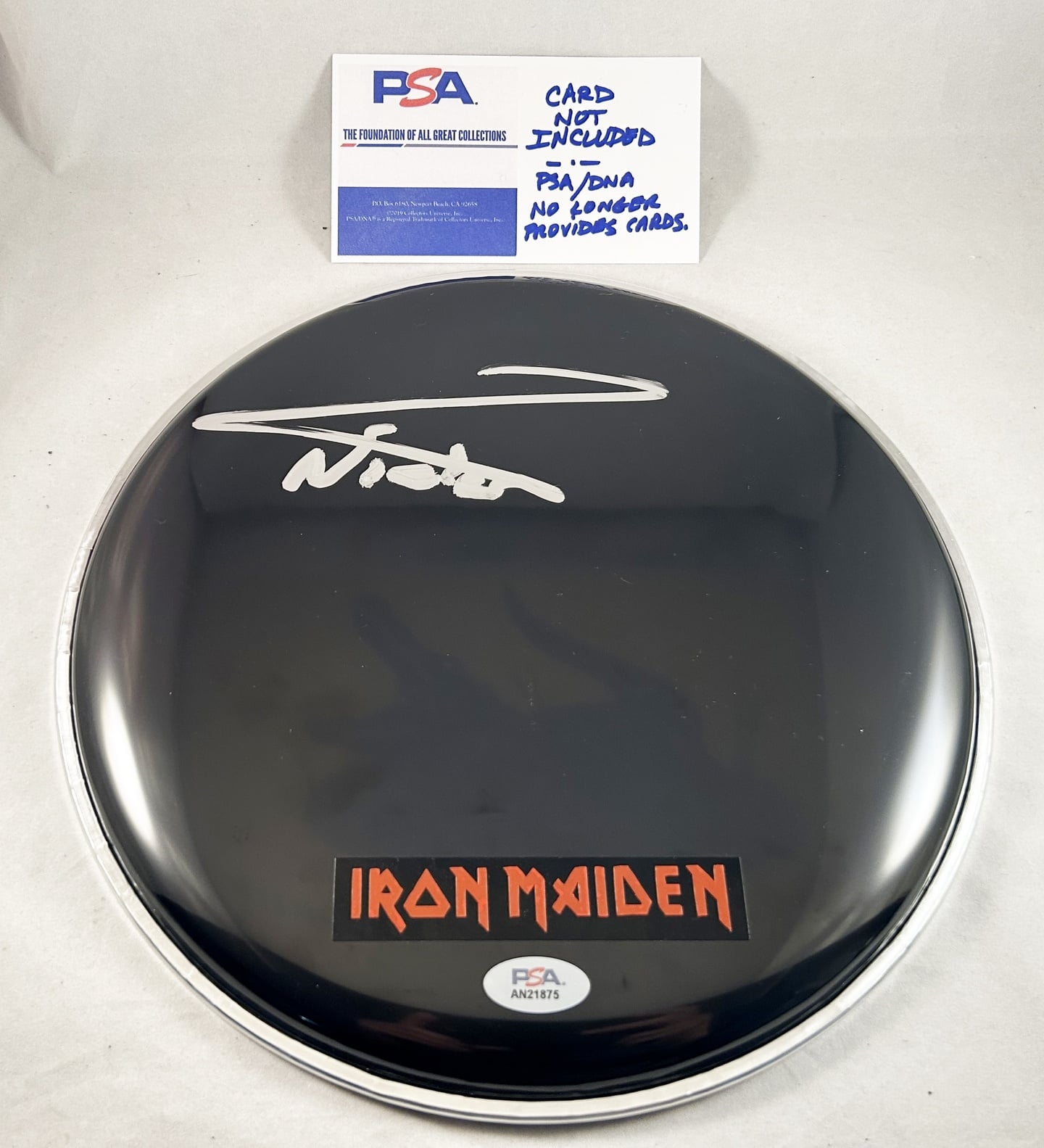 Nicko McBrain Signed Drumhead Iron Maiden PSA/DNA 2