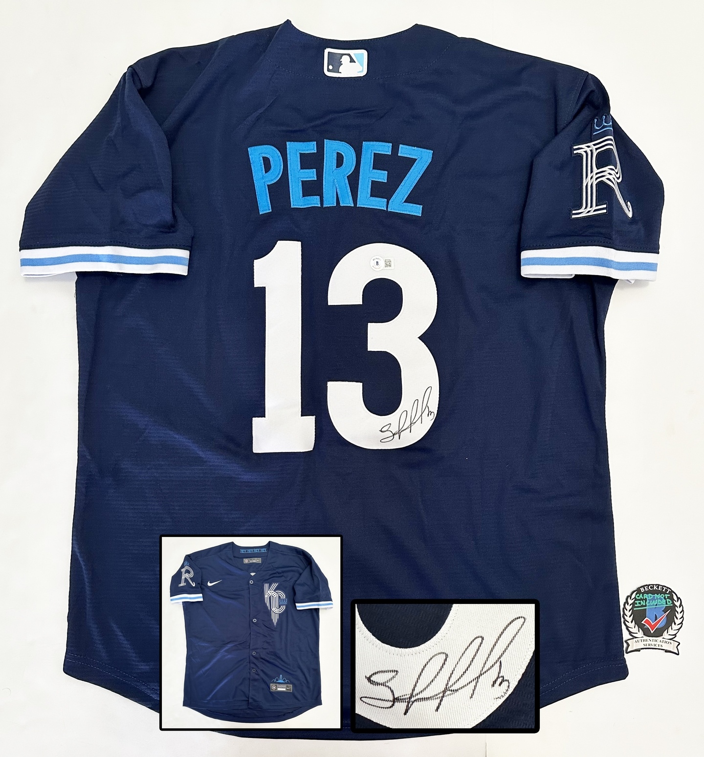 Salvador Perez Signed Jersey Kansas City Royals Beckett BAS