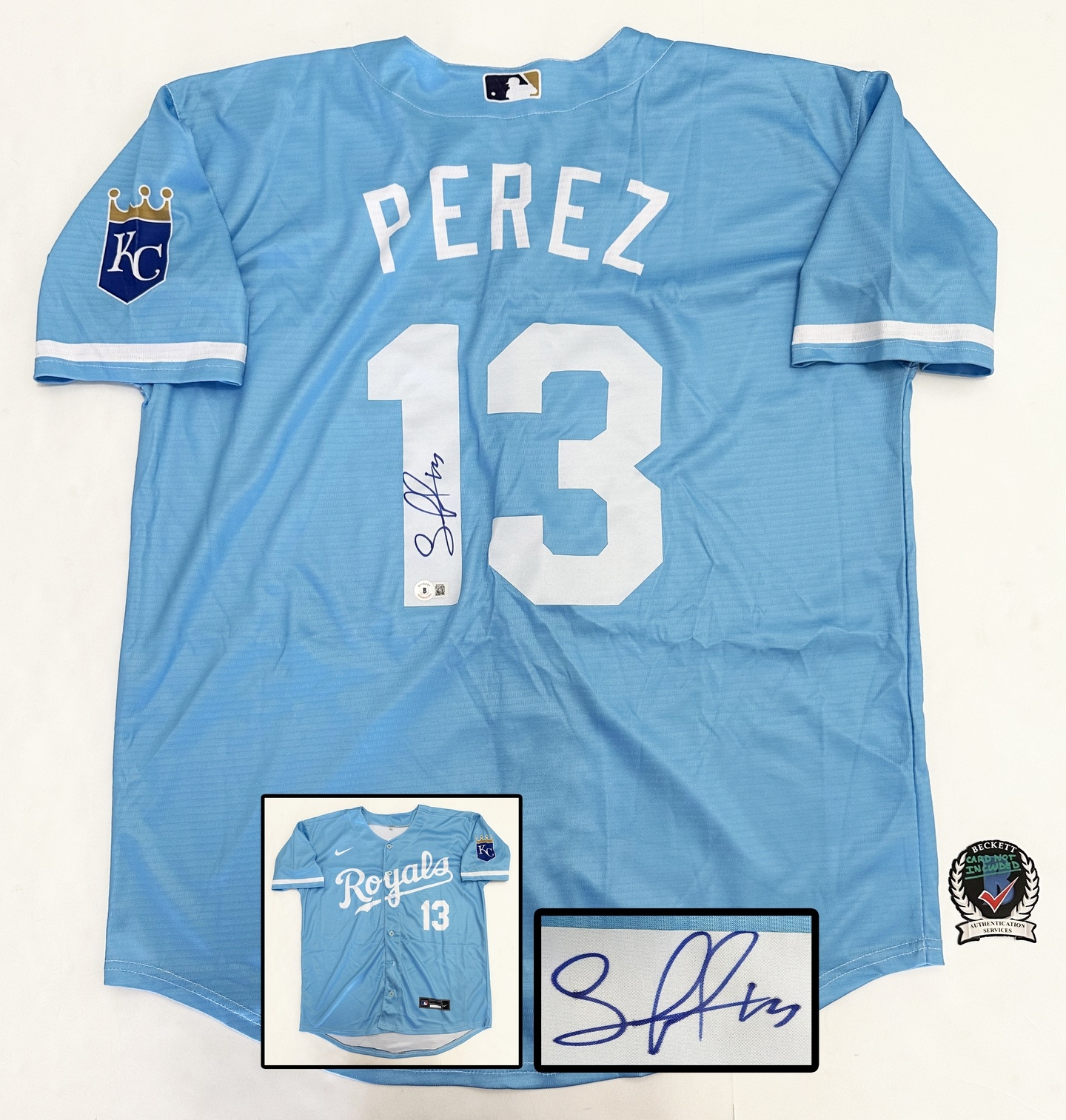 Salvador Perez Signed Jersey Kansas City Royals Beckett BAS 1