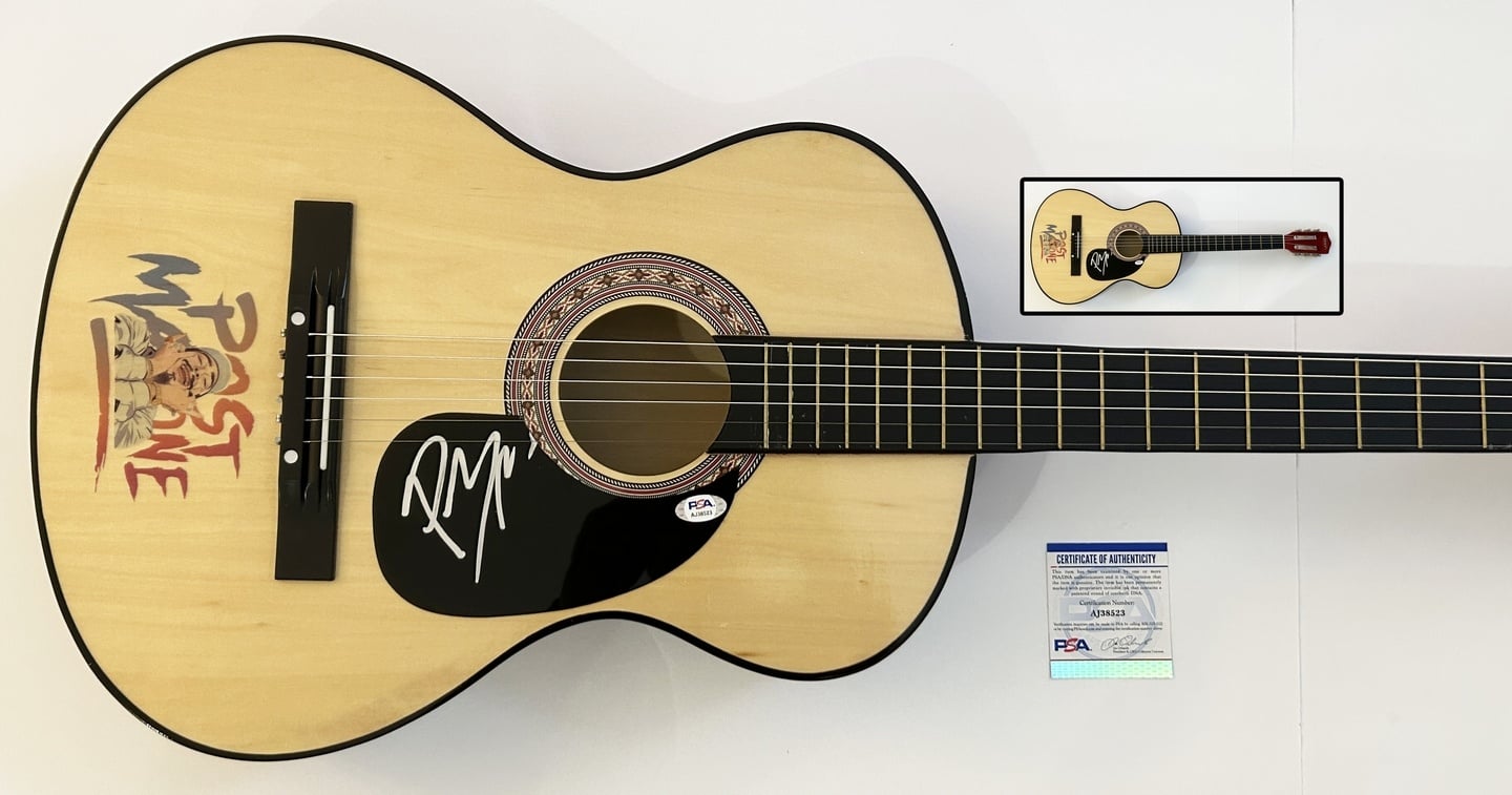 Post Malone Signed Guitar Posty PSA/DNA