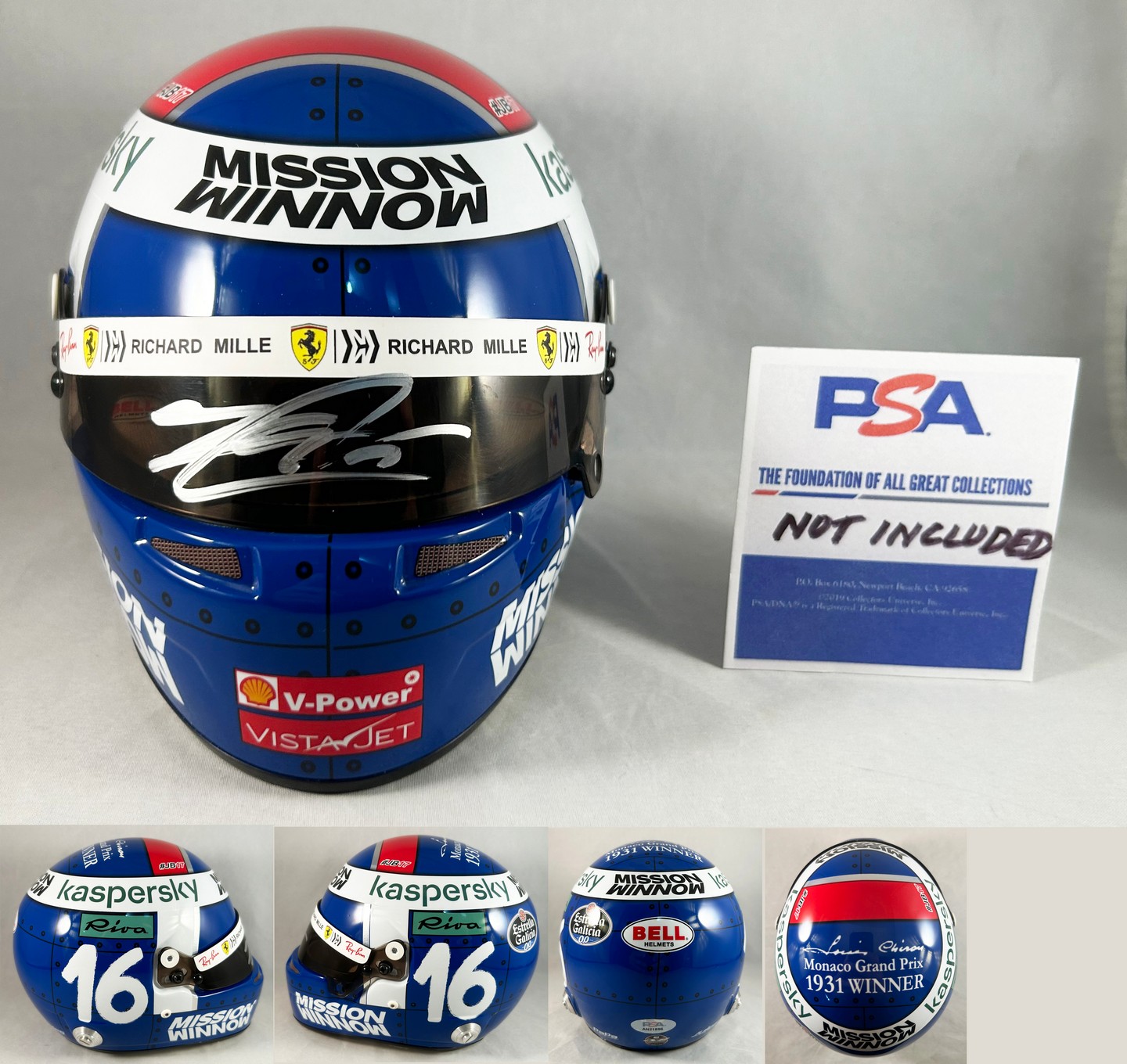 Charles Leclerc Signed Mini Helmet 1:2 2021 Monaco GP Limited Edtion Ferrari Formula 1 F1 PSA/DNA