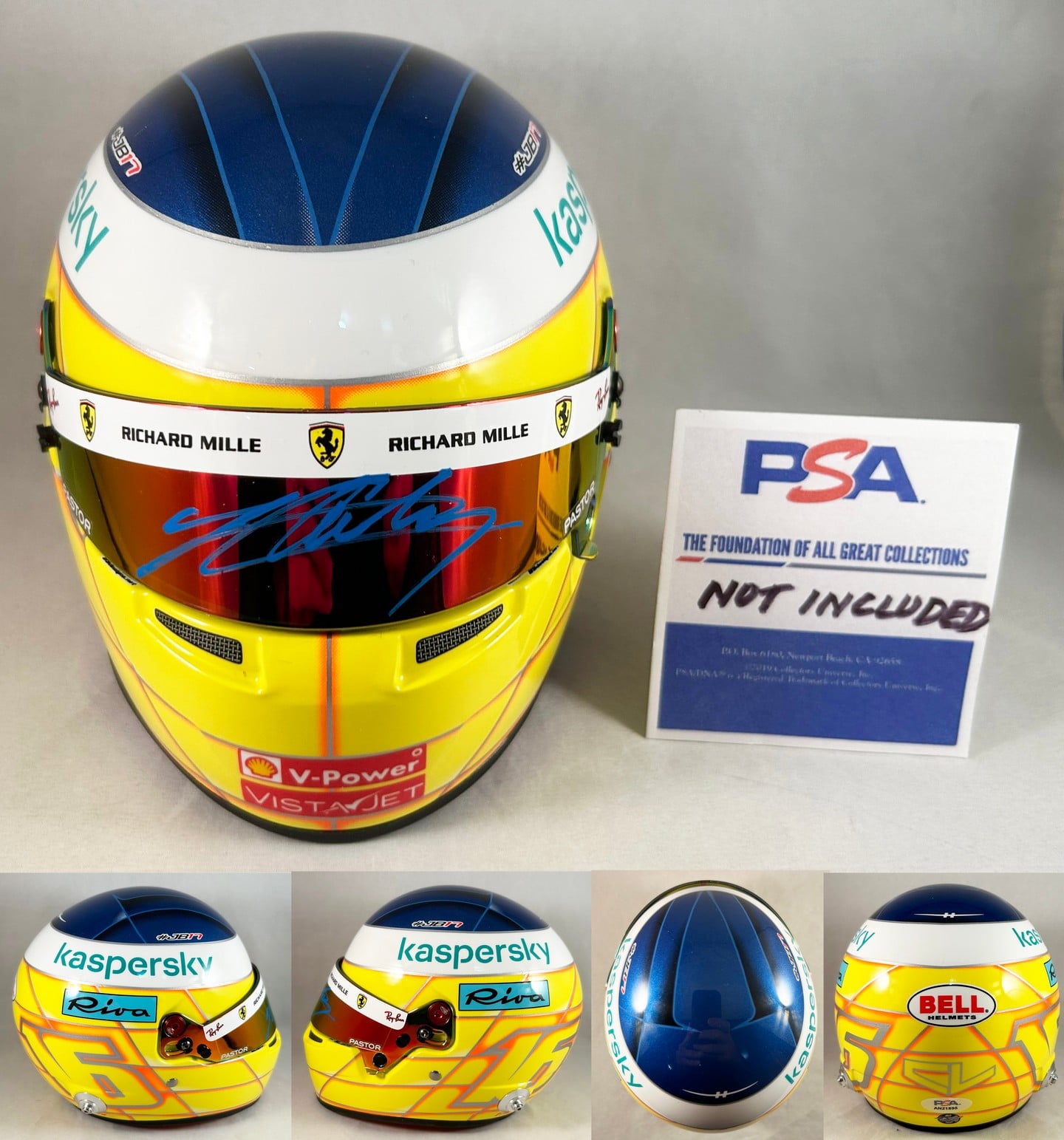 Charles Leclerc Signed Mini Helmet 1:2 2021 French GP 1 of 256 Ferrari Formula 1 F1 PSA/DNA