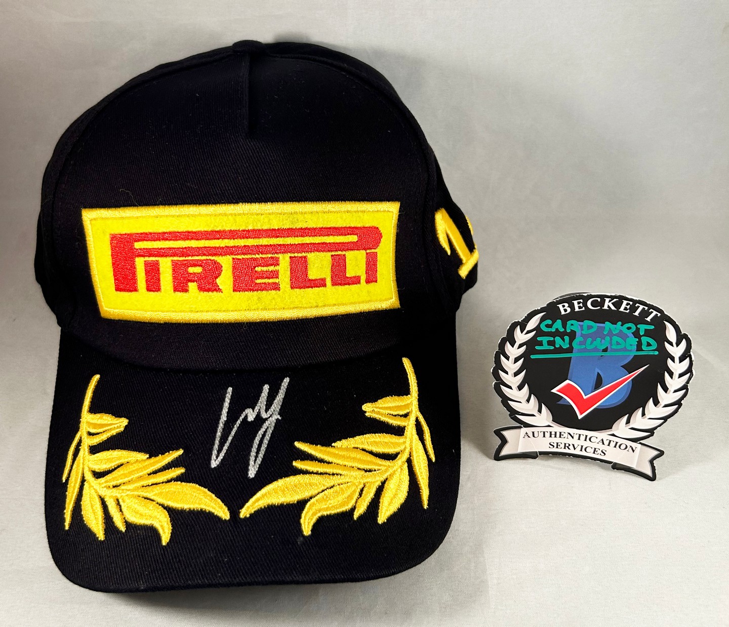 Carlos Sainz Signed Hat Beckett BAS Pirelli Podium Formula 1 F1 Ferrari 2