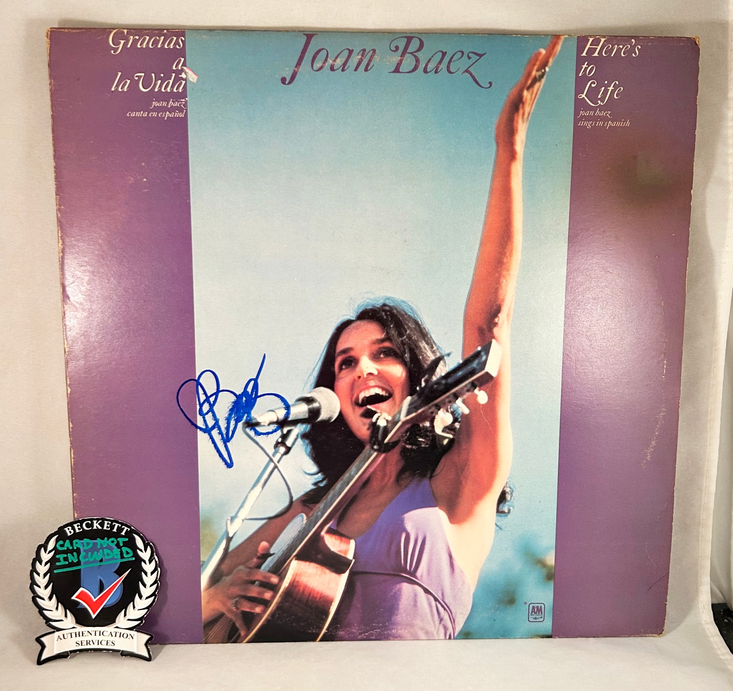 Joan Baez Signed Vinyl LP Album Beckett BAS 3