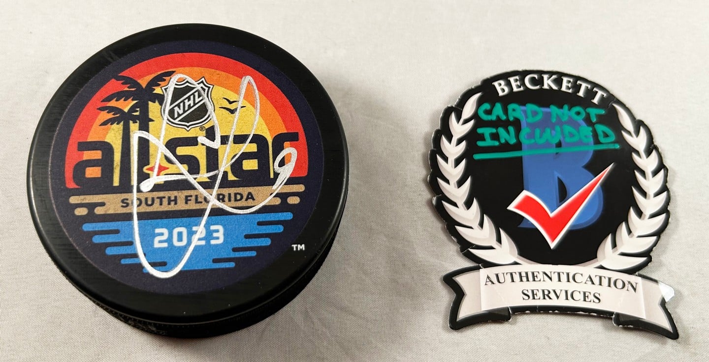 Seth Jones Signed Puck 2023 All Star Chicago Blackhawks Beckett BAS 1