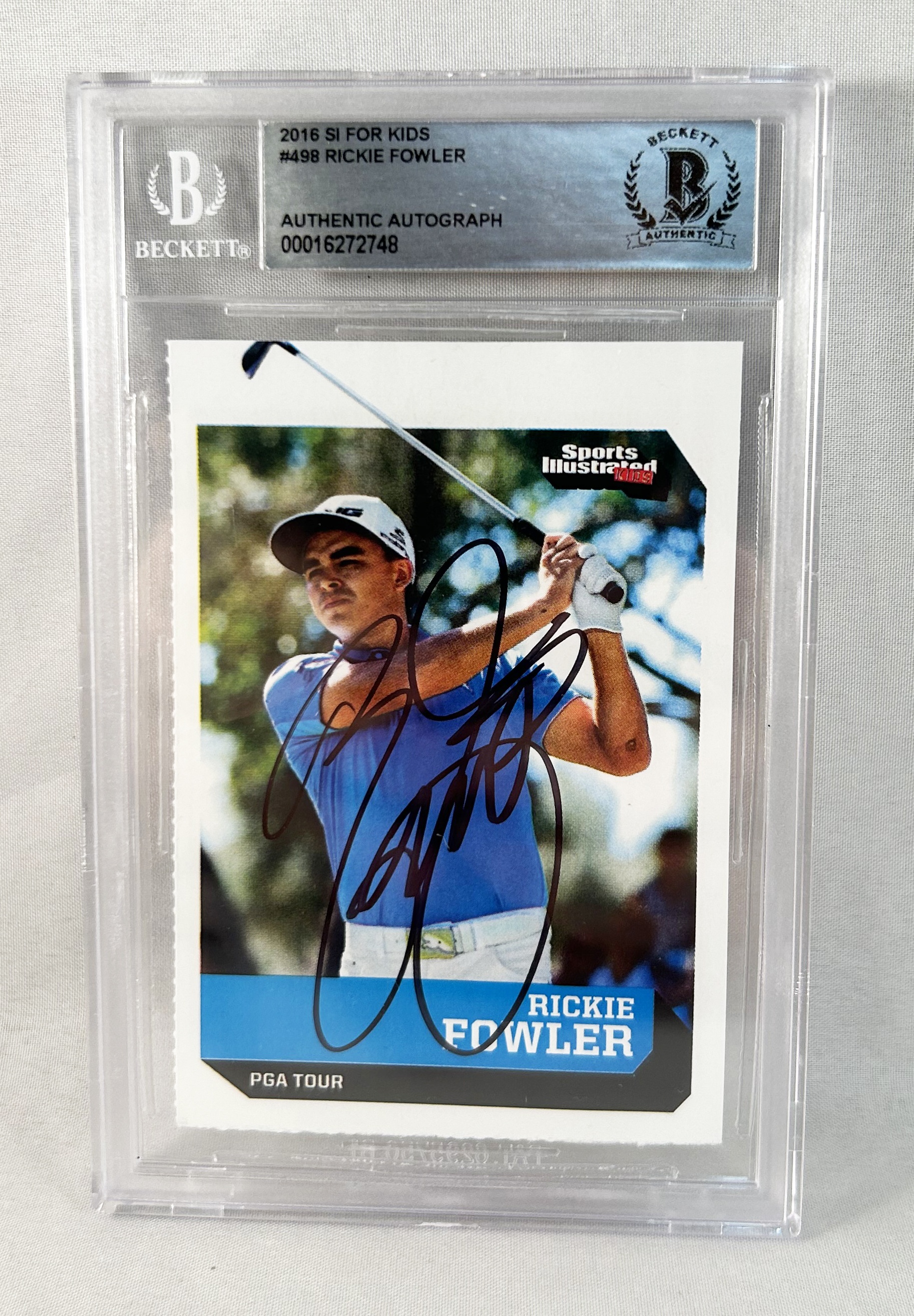Rickie Fowler Signed Rookie Card Sports Illustrated Kids Beckett BAS 1