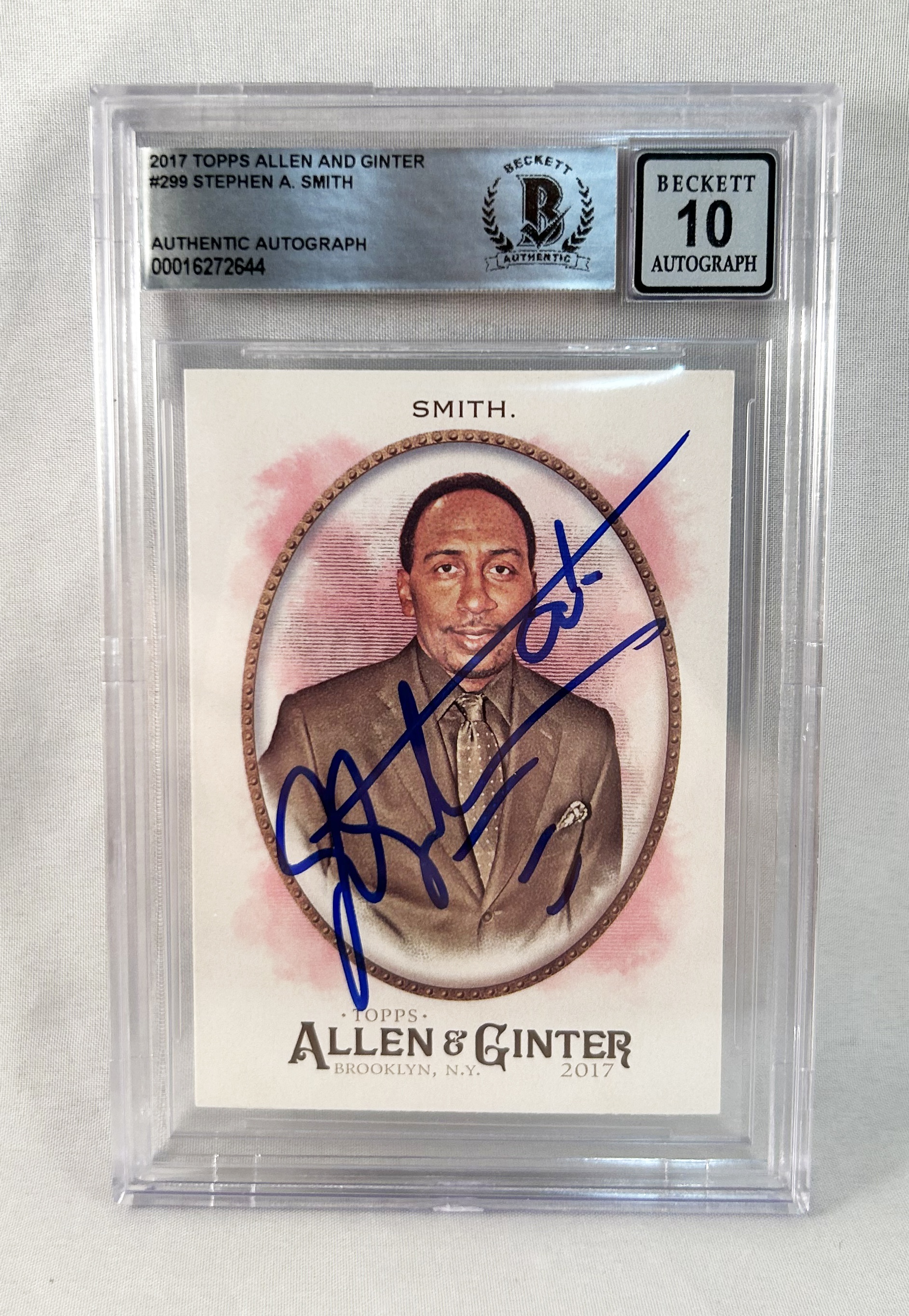 Stephen A Smith Signed Card 2017 Topps Allen & Ginter #299 Beckett BAS