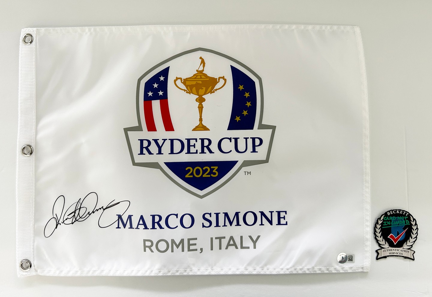 Rory McIlroy Signed Golf Flag 2023 Ryder Cup Beckett BAS
