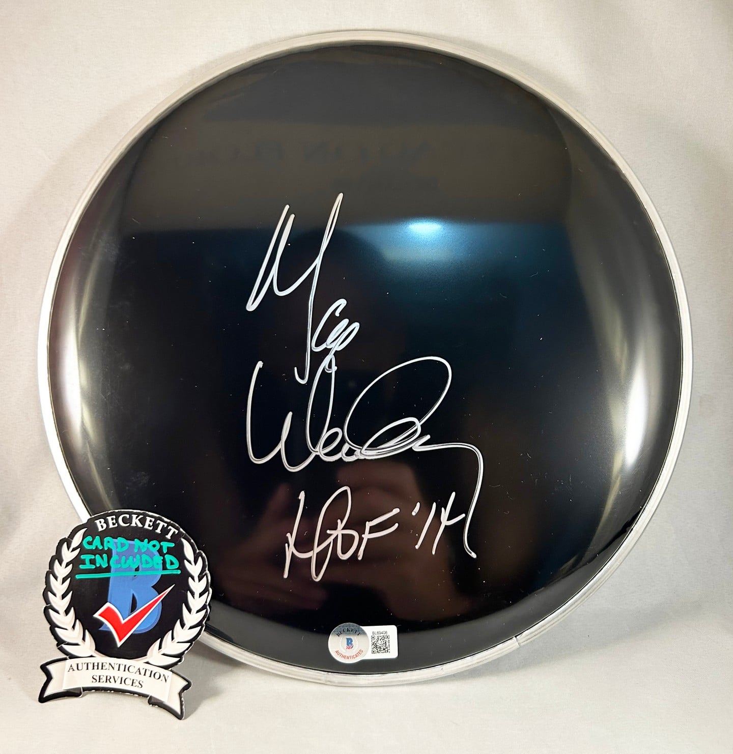 Max Weinberg Signed Drumhead Bruce Springsteen & E Street Band Beckett BAS 1