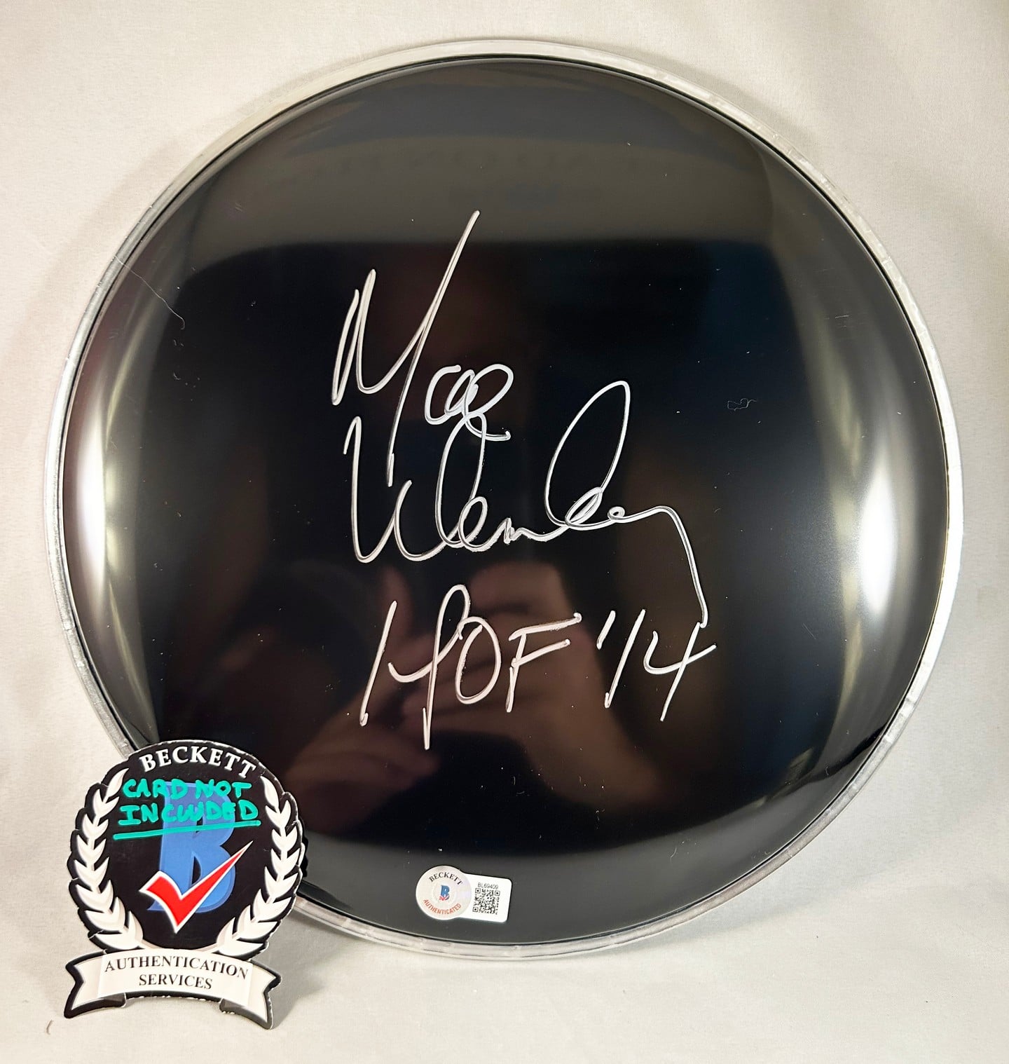 Max Weinberg Signed Drumhead Bruce Springsteen & E Street Band Beckett BAS 2