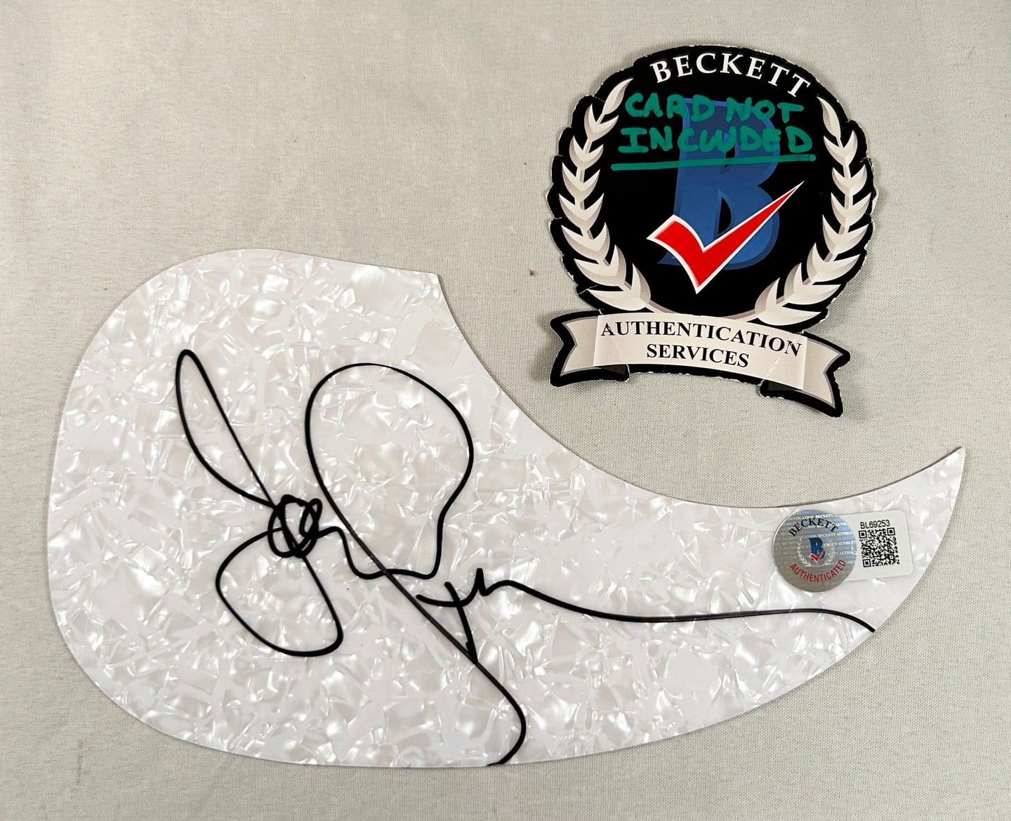 John Stamos Signed Acoustic Pickguard Beckett BAS