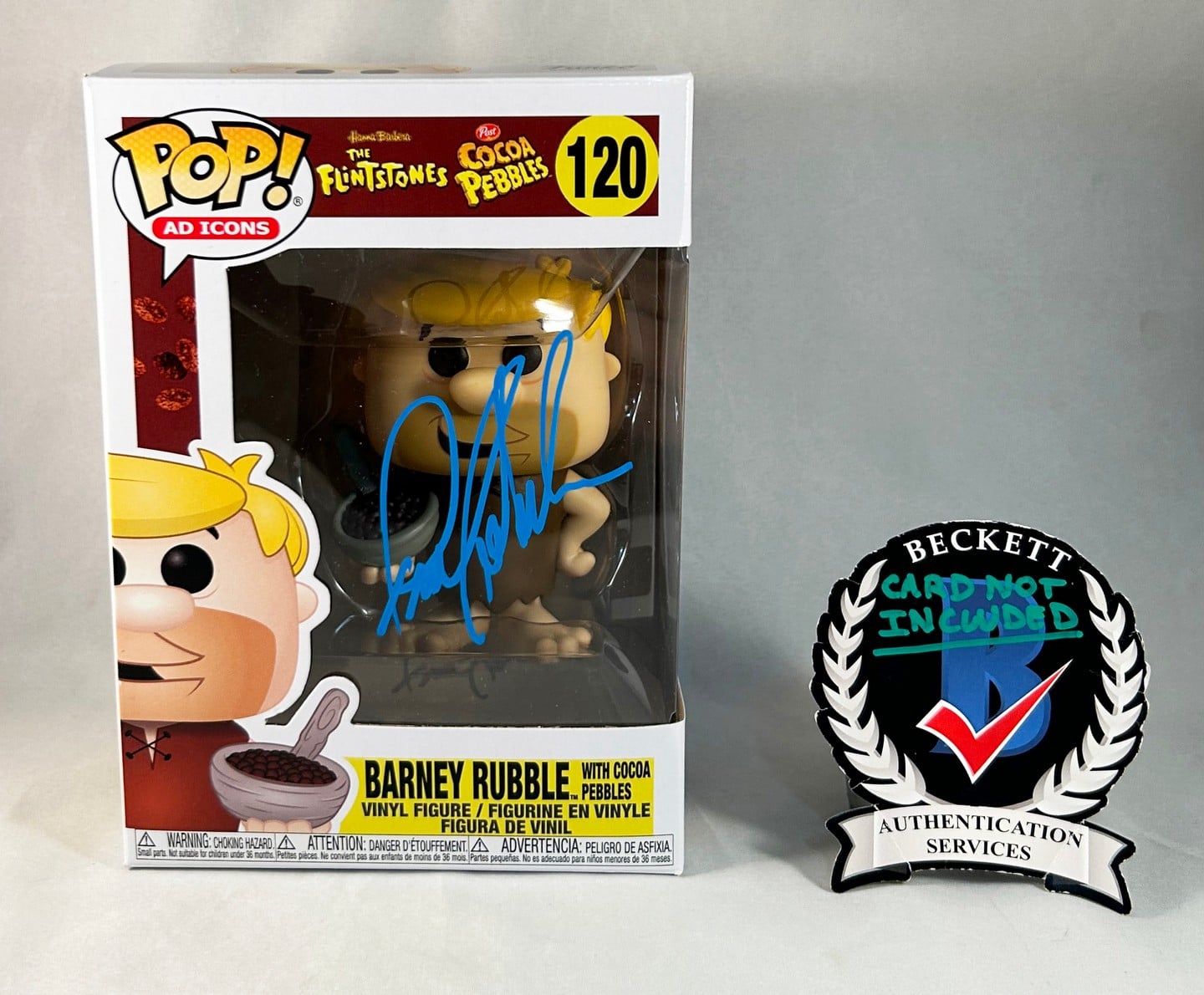 Frank Welker Signed Funko Pop Flintstones Barney Rubble Beckett BAS