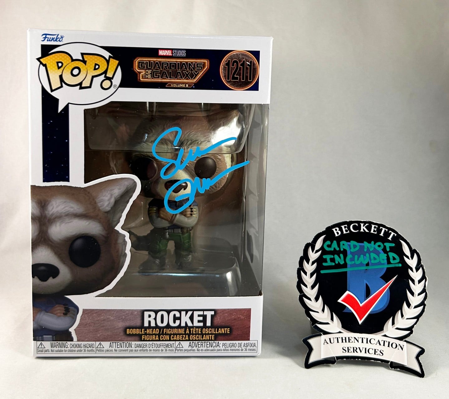 Sean Gunn Signed Funko Pop Guardians Of The Galaxy Rocket Beckett BAS