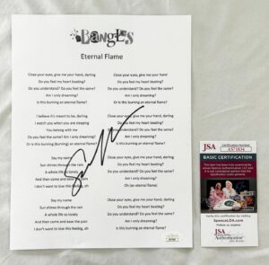 Susanna Hoffs Signed Lyric Sheet The Bangles JSA 4