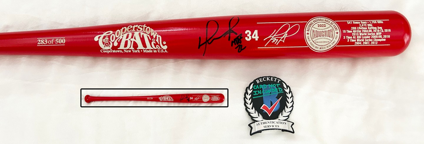David Ortiz Signed Bat Hall Of Fame Induction 283 of 500 Big Papi Beckett BAS