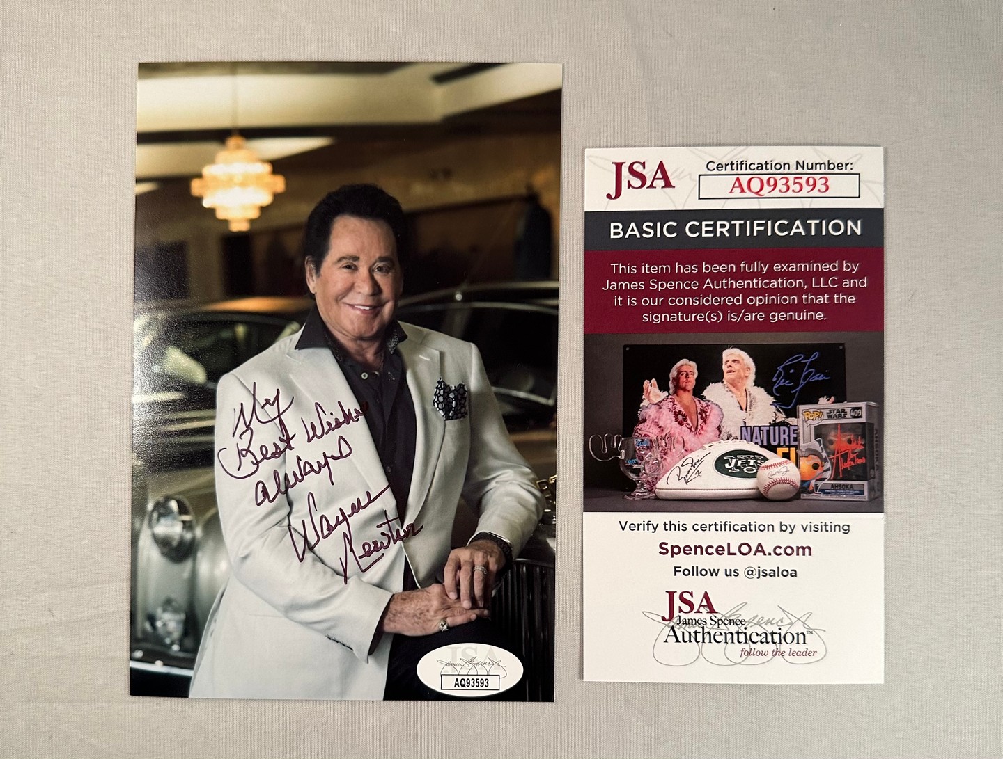 Wayne Newton Signed 4x6 Photo JSA