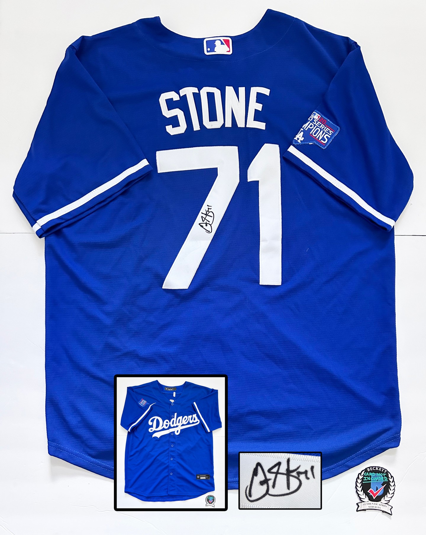 Gavin Stone Signed Jersey Los Angeles Dodgers Beckett BAS