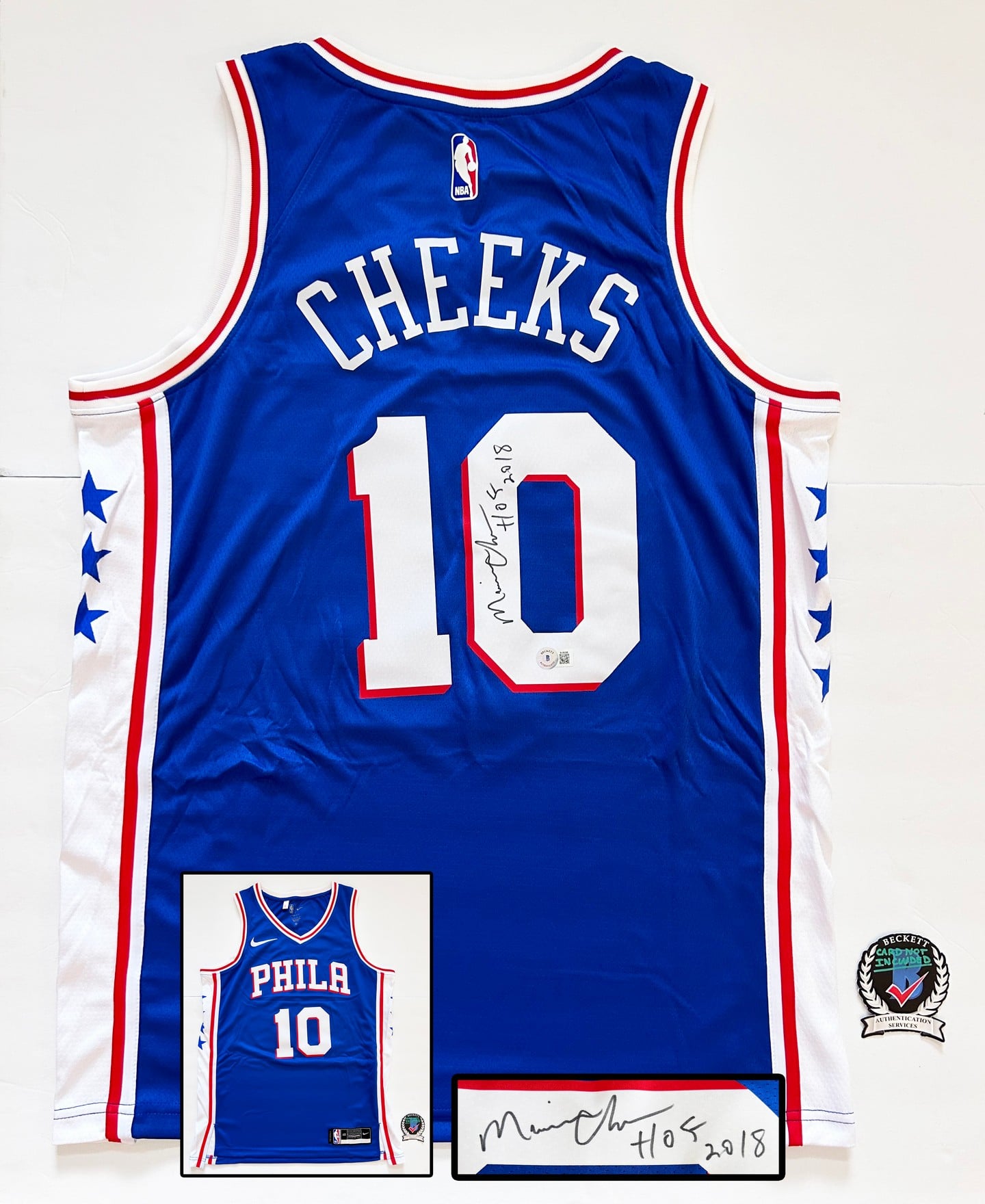 Maurice Cheeks Signed Jersey Philadelphia 76ers Beckett BAS