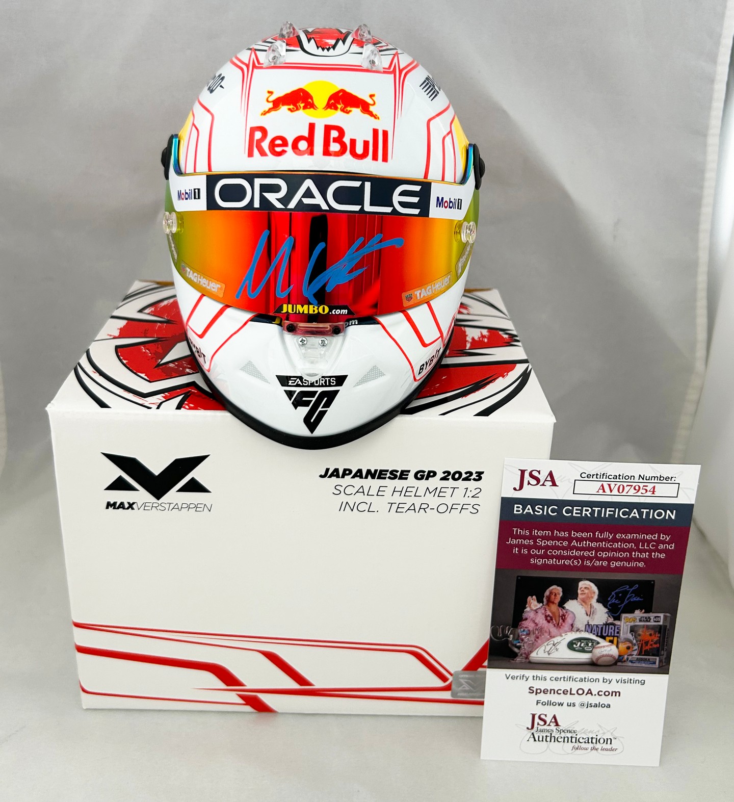 Max Verstappen Signed Helmet 1:2 2023 Japanese GP Red Bull Formula