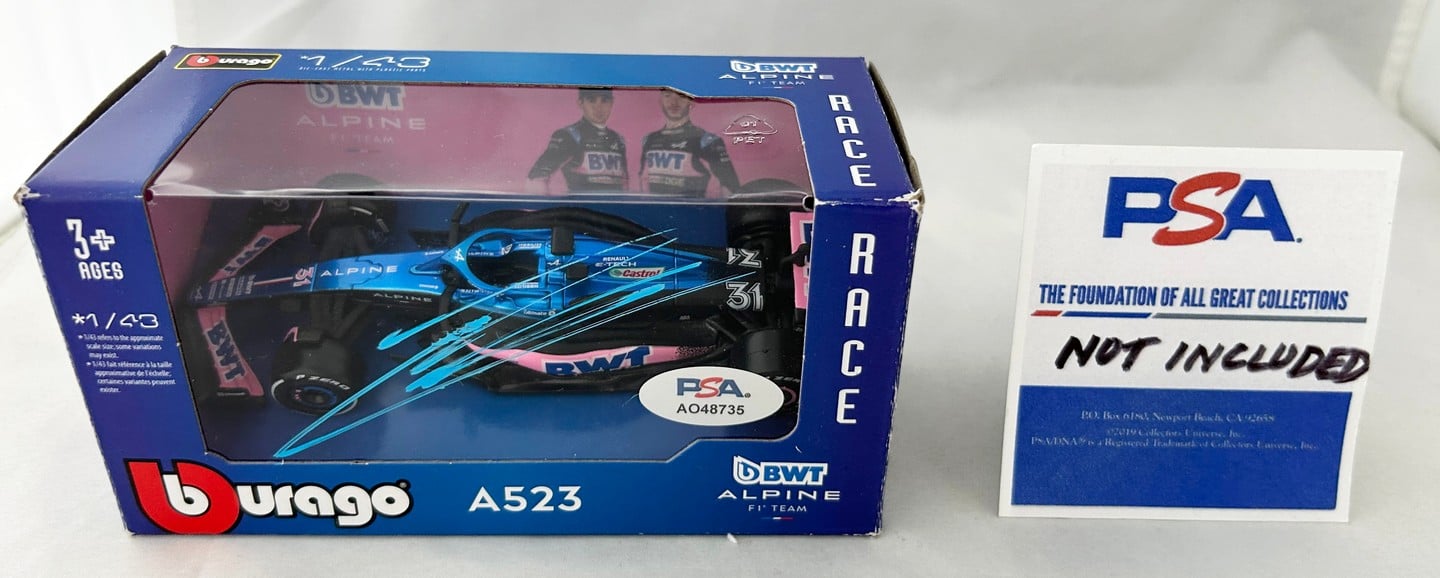 Esteban Ocon Signed Car 1:43 Alpine F1 Formula 1 JSA 1