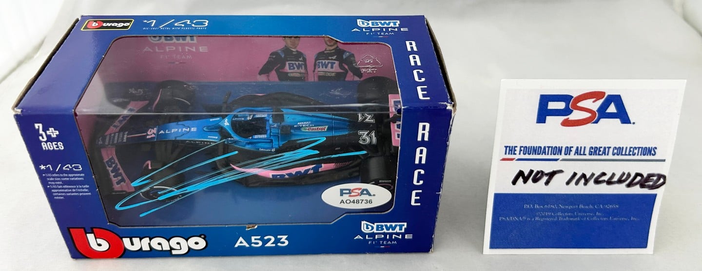 Esteban Ocon Signed Car 1:43 Alpine F1 Formula 1 JSA 3