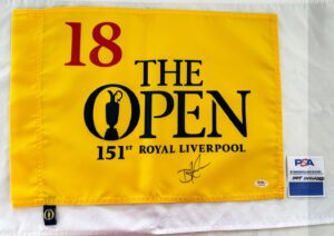 Brian Harman Signed 2023 Open Championship Flag 151st Royal Liverpool PSA/DNA