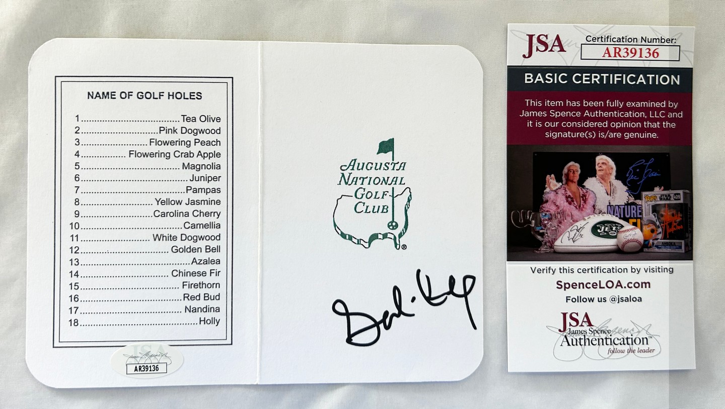 Sahith Theegala Signed Masters ScoreCard JSA 2