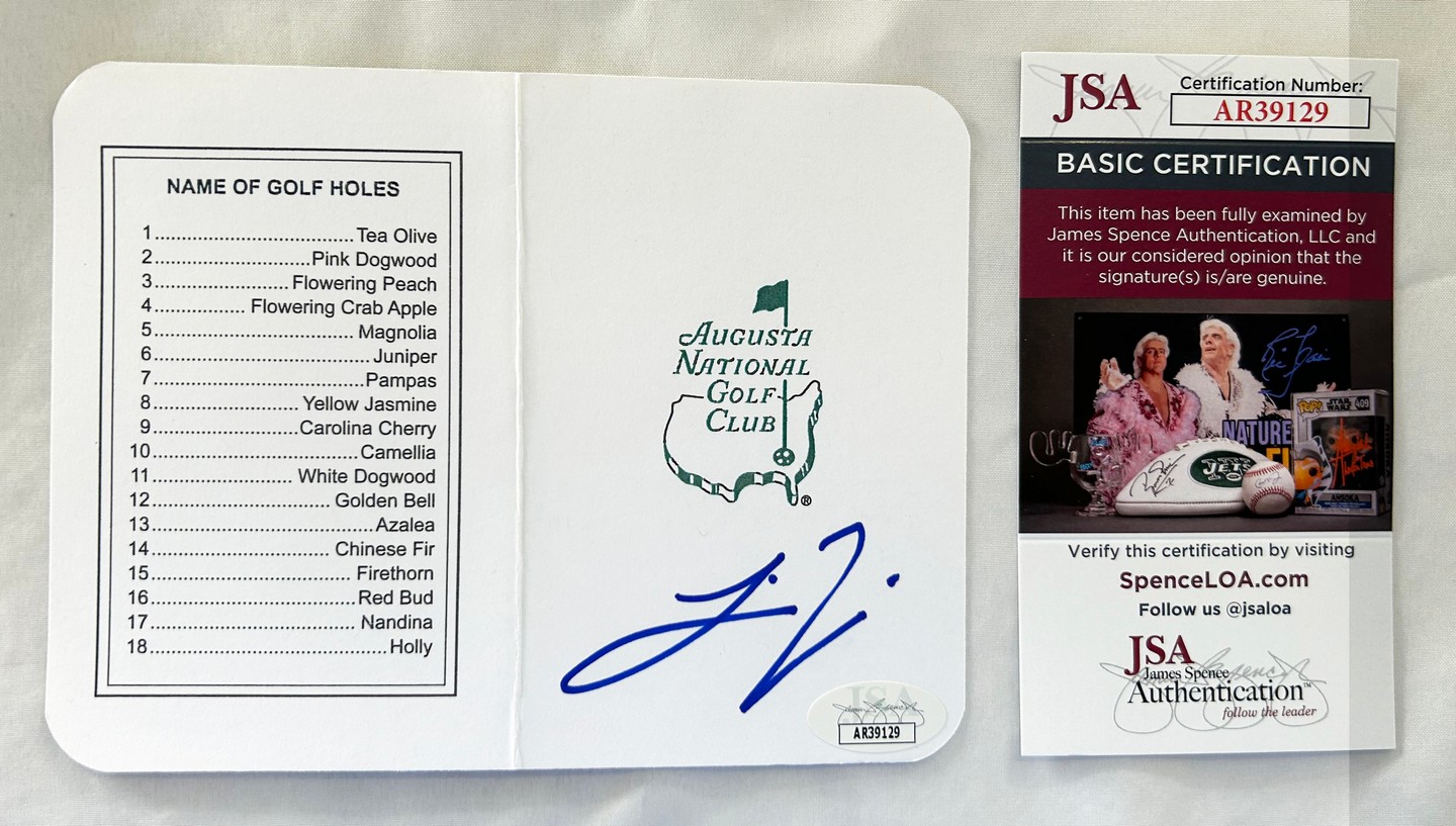 Joaquin Niemann Signed Masters ScoreCard JSA
