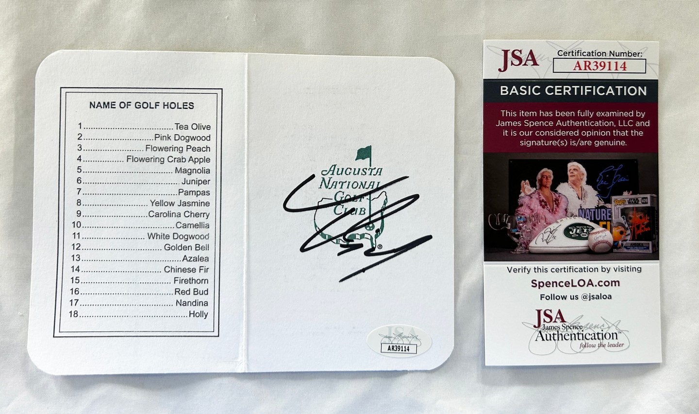 Tom Kim Signed Masters ScoreCard JSA 1