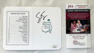 Sean Foley Signed Masters ScoreCard JSA
