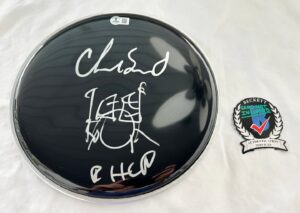 Chad Smith Signed Drumhead with Sketch Red Hot Chili Peppers Beckett BAS