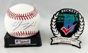 Wyatt Langford Signed Authentic Major League Baseball Beckett BAS
