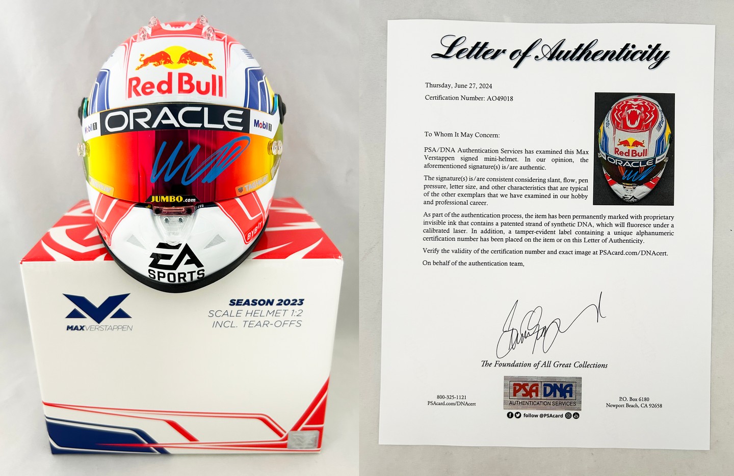 Oracle Red Bull Racing Shop: 1:2 Max Verstappen 2024 USA Mini Helmet only here a