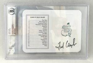 Fred Couples Signed Masters Scorecard Beckett BAS 3