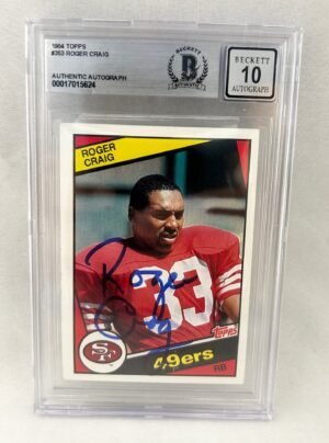 Roger Craig Signed Card 1984 Topps #353 Graded 10 Beckett BAS