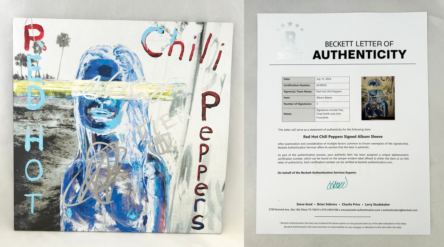 Red Hot Chili Peppers Signed Vinyl LP Album Flea Chad Smith John Frusciante Beckett BAS