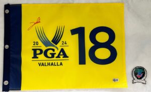 Jon Rahm Signed 2024 PGA Championship Flag Beckett BAS