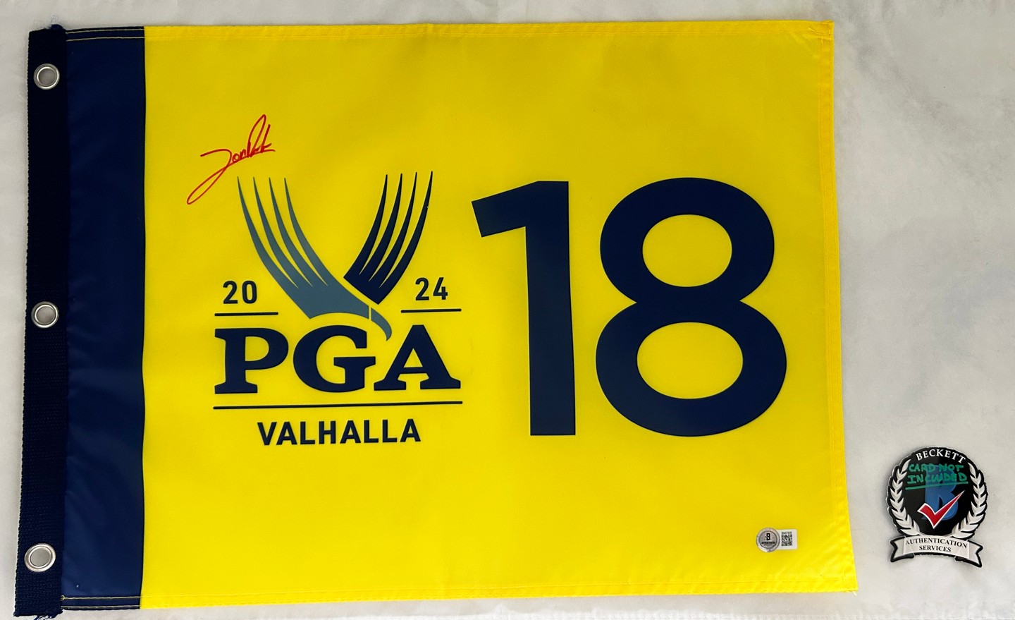 Jon Rahm Signed 2024 PGA Championship Flag Beckett BAS