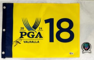 Tony Finau Signed 2024 PGA Championship Flag 1 Beckett BAS