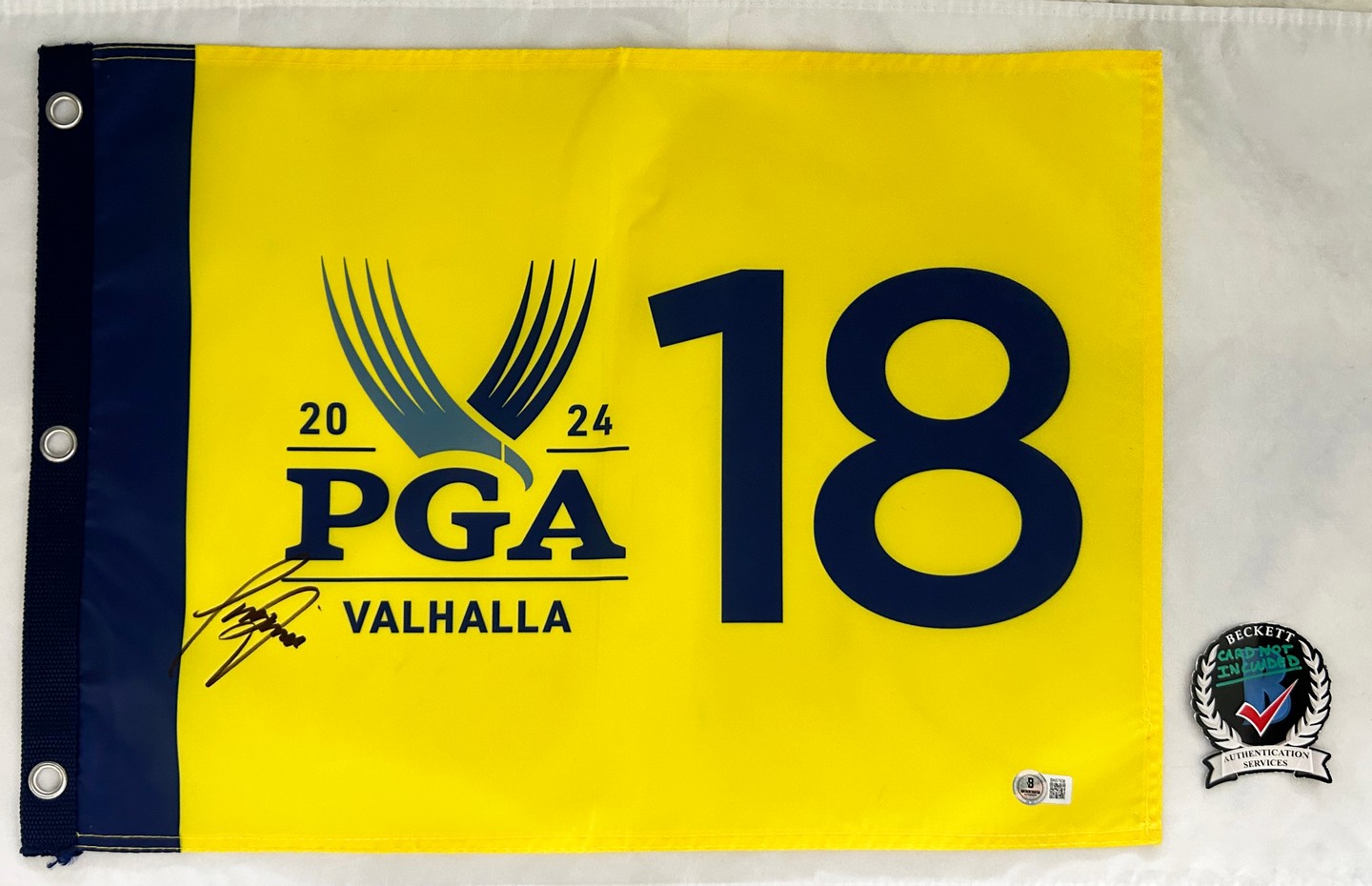 Tony Finau Signed 2024 PGA Championship Flag 1 Beckett BAS