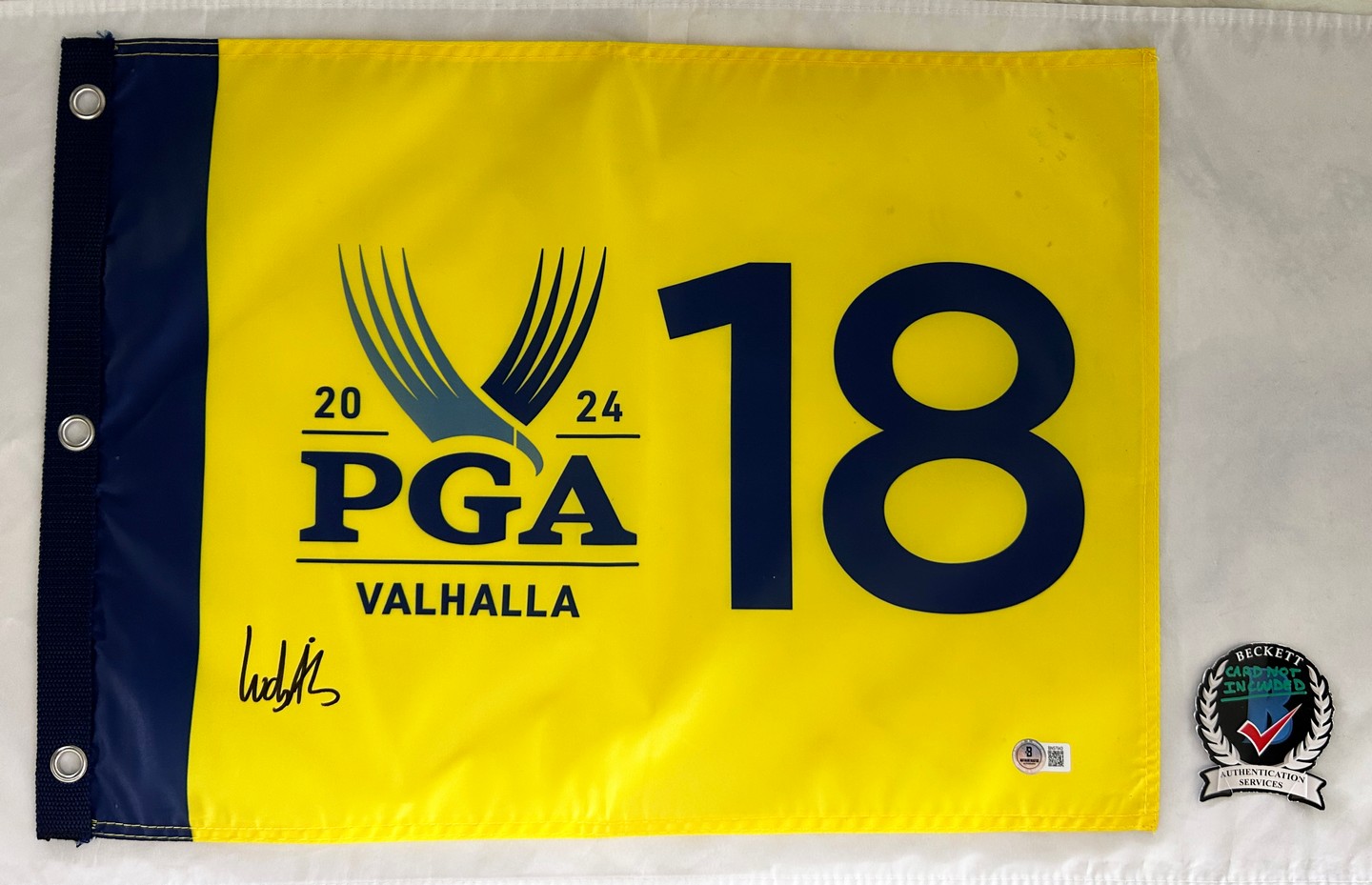 Ludvig Aberg Signed 2024 PGA Championship Flag 1 Beckett BAS