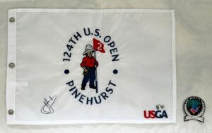 Cam Smith Signed 2024 US Open Flag 1 Beckett BAS