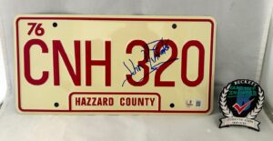 John Schneider Signed License Plate Dukes of Hazzard Beckett BAS