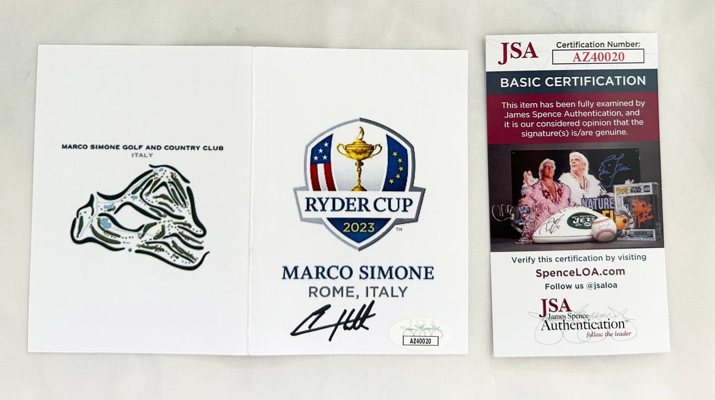 Tyrrell Hatton Signed 2023 Ryder Cup Scorecard JSA