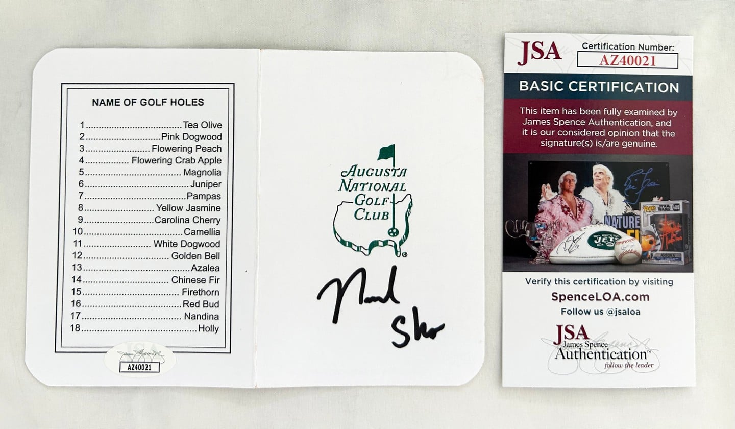 Neal Shipley Signed Masters Scorecard 2024 Low Amateur Champion JSA