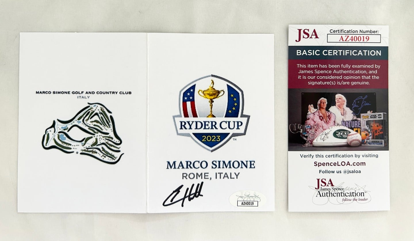 Tyrrell Hatton Signed 2023 Ryder Cup Scorecard JSA 1