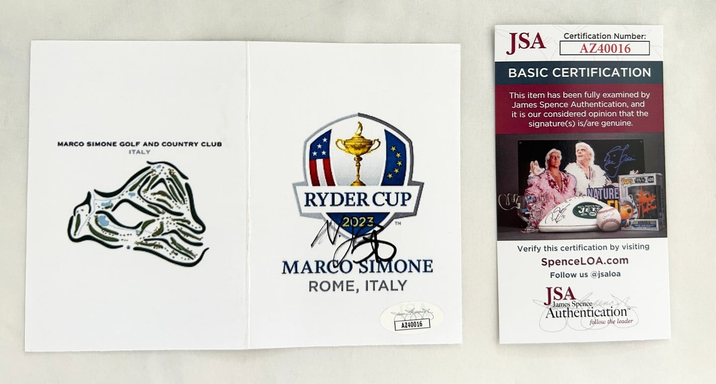 Nicolai Hojgaard Signed 2023 Ryder Cup Scorecard JSA 1